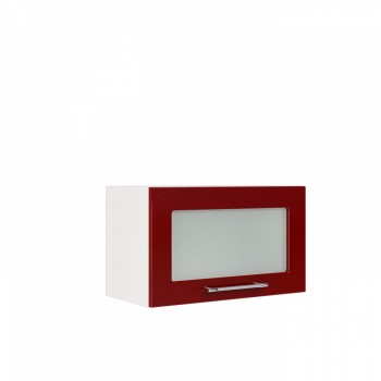 Бруклин ШВГС 600 Шкаф верхний горизонтальный со стеклом (Бетон белый/корпус Белый) в Кочках - kochki.mebel54.com | фото