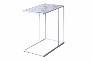 Журнальный столик Stone 018 (Прямоугольный) Металл/Керамика 500 Белый в Кочках - kochki.mebel54.com | фото