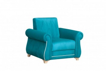 Кресло для отдыха "Порто" (велюр киви бирюза / микровельвет крем) в Кочках - kochki.mebel54.com | фото