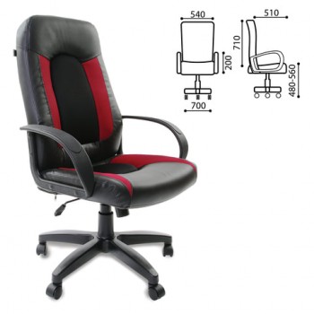 Кресло офисное BRABIX Strike EX-525 (черно-красный) в Кочках - kochki.mebel54.com | фото