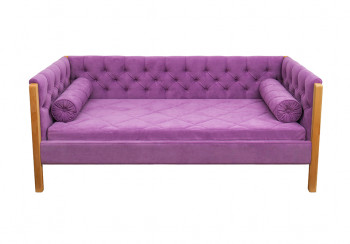 Кровать 180 серии Леди  32 Фиолетовый (подушка валик) в Кочках - kochki.mebel54.com | фото
