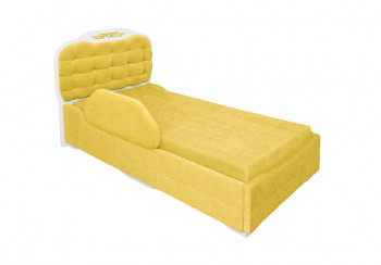 Кровать 190 Атлет Lux 74 Жёлтый (мягкий бортик) в Кочках - kochki.mebel54.com | фото