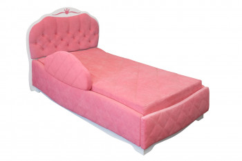 Кровать 190 Гармония Lux 36 Розовый (мягкий бортик) в Кочках - kochki.mebel54.com | фото