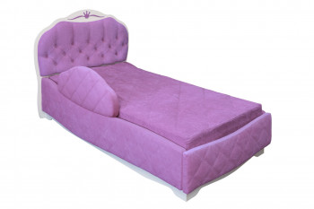 Кровать 190 Гармония Lux 67 Светло-фиолетовый (мягкий бортик) в Кочках - kochki.mebel54.com | фото