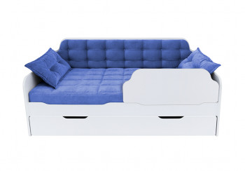 Кровать 190 серии Спорт Лайт 1 ящик 85 Синий (подушки) в Кочках - kochki.mebel54.com | фото