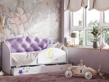 Кровать детская Звездочка Белый/Фиолетовый в Кочках - kochki.mebel54.com | фото
