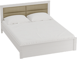 Кровать Элана 1400 с основанием Бодега белая в Кочках - kochki.mebel54.com | фото