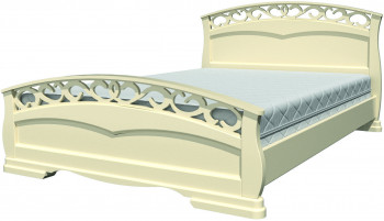 Кровать Грация-1 из массива сосны 1600*2000 Слоновая кость в Кочках - kochki.mebel54.com | фото