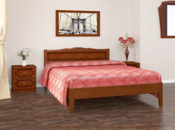 Кровать Карина-7 из массива сосны 1200*2000 Орех в Кочках - kochki.mebel54.com | фото