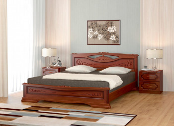 Кровать Карина-7 из массива сосны 1400*2000 Орех в Кочках - kochki.mebel54.com | фото