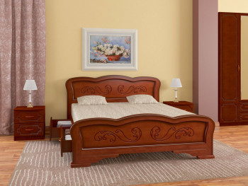 Кровать Карина-8 с ящиками из массива сосны 1400*2000 Орех в Кочках - kochki.mebel54.com | фото