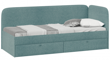 Кровать «Молли» с мягкой обивкой (900) тип 1 (Микровелюр Scandi Indigo 11) в Кочках - kochki.mebel54.com | фото