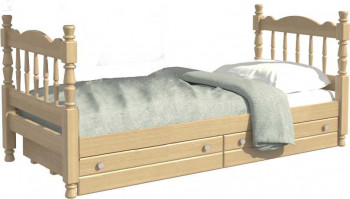 Кровать одинарная Аленка из массива сосны 800*1890 Сосна в Кочках - kochki.mebel54.com | фото