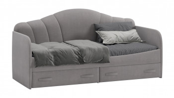 Кровать с мягкой спинкой и ящиками «Сабрина» 900 Светло-серый в Кочках - kochki.mebel54.com | фото