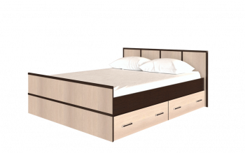 Кровать Сакура с настилом и ящиками 1,4 (Венге/Лоредо) в Кочках - kochki.mebel54.com | фото