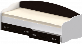 Кровать Софа-7 с мягкой спинкой (800х1900) Белый/Венге в Кочках - kochki.mebel54.com | фото
