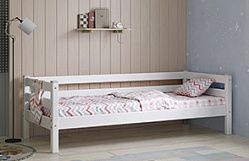 Кровать Соня Вариант 2 с задней защитой Белый полупрозрачный в Кочках - kochki.mebel54.com | фото