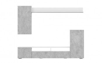 Мебель для гостиной МГС 4 (Белый/Цемент светлый) в Кочках - kochki.mebel54.com | фото