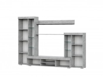 Мебель для гостиной МГС 5 Цемент светлый / Белый в Кочках - kochki.mebel54.com | фото