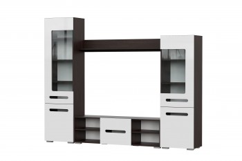 Мебель для гостиной МГС 6 (Исполнение 1/Венге/Белый глянец) в Кочках - kochki.mebel54.com | фото