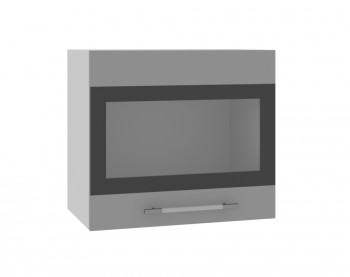 Ройс ВПГСФ 500 Шкаф верхний горизонтальный со стеклом с фотопечатью высокий (Графит софт/корпус Серый) в Кочках - kochki.mebel54.com | фото