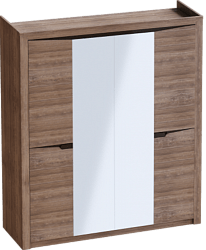 Шкаф четырехдверный Соренто с комплектом полок (3 шт)Дуб стирлинг/Кофе структурный матовый в Кочках - kochki.mebel54.com | фото