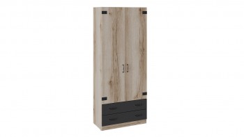 Шкаф для одежды комбинированный «Окланд» (Фон Черный/Дуб Делано) в Кочках - kochki.mebel54.com | фото