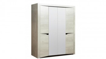 Шкаф для одежды "Лючия" (4-х дв.) (венге / белый) в Кочках - kochki.mebel54.com | фото