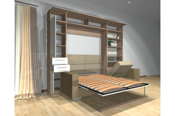 Шкаф-кровать с диваном Каролина в Кочках - kochki.mebel54.com | фото