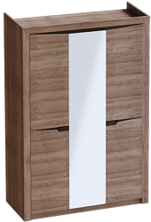 Шкаф трехдверный Соренто Дуб стирлинг/Кофе структурный матовый в Кочках - kochki.mebel54.com | фото