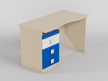 Стол (столешница с выемкой) Скай люкс (Синий/Белый/корпус Клен) в Кочках - kochki.mebel54.com | фото