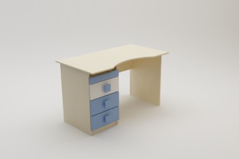 Стол (столешница с выемкой) Скай (Синий/Белый/корпус Клен) в Кочках - kochki.mebel54.com | фото